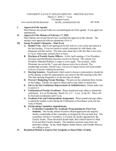 UNIVERSITY FACULTY SENATE MINUTES – MEETING ELEVEN 310 Student Center www.emich.edu/facultysenate