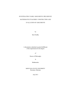 INVESTIGATING VIABLE ARGUMENTS: PRE-SERVICE MATHEMATICS TEACHERS’ CONSTRUCTION AND EVALUATION OF ARGUMENTS