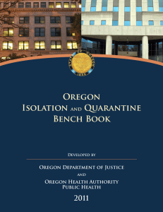 Oregon Isolation Quarantine Bench Book
