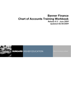 Banner Finance Chart of Accounts Training Workbook HIGHER EDUCATION