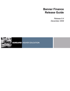 Banner Finance Release Guide Release 8.4 December 2009