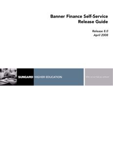Banner Finance Self-Service Release Guide Release 8.0 April 2008