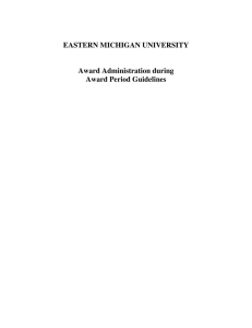 EASTERN MICHIGAN UNIVERSITY Award Administration during Award Period Guidelines