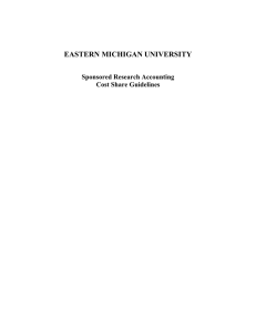 EASTERN MICHIGAN UNIVERSITY  Sponsored Research Accounting Cost Share Guidelines
