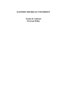 EASTERN MICHIGAN UNIVERSITY Grant &amp; Contract Overrun Policy