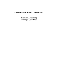 EASTERN MICHIGAN UNIVERSITY  Research Accounting Rebudget Guidelines