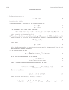 1 8.324 Quantum Field Theory II Problem  Set  1  Solutions