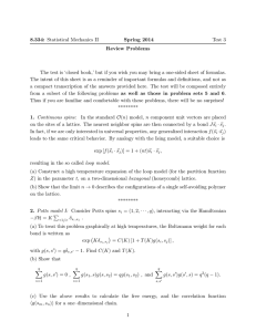 8.334:  Statistical  Mechanics  II Spring  2014