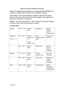 MAW Provisional Timetable 2015-2016