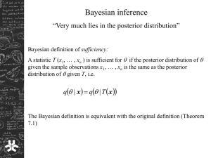 Bayesian inference “Very much lies in the posterior distribution”