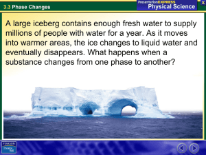 A large iceberg contains enough fresh water to supply