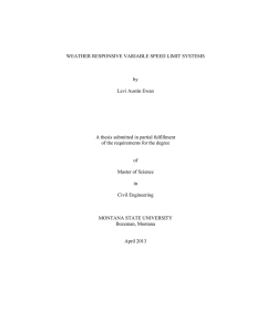 WEATHER RESPONSIVE VARIABLE SPEED LIMIT SYSTEMS by Levi Austin Ewan