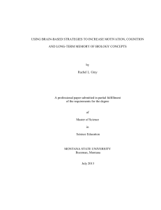 USING BRAIN-BASED STRATEGIES TO INCREASE MOTIVATION, COGNITION