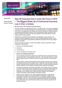New UK Insurance Act to come into Force in 2016