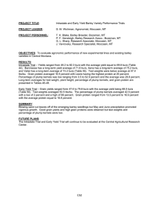 Intrastate and Early Yield Barley Variety Performance Trials PROJECT TITLE