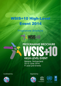 WSIS+10 High-Level Event 2014 Programme Brochure