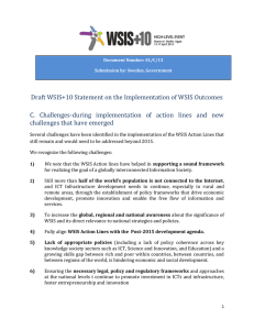 Draft WSIS+10 Statement on the Implementation of WSIS Outcomes