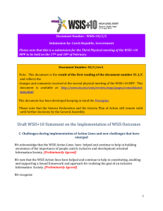 Document Number : WSIS+10/3/5 Submission by: Czech Republic, Government