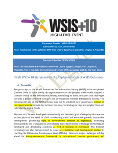 Document Number: WSIS+10/4/47 Submission by: Iran, Government