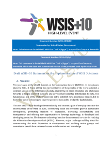 Document Number: WSIS+10/4/101 Submission by: United States, Government