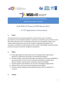 Draft WSIS+10 Vision for WSIS Beyond 2015 С7. ICT Applications: E-Government