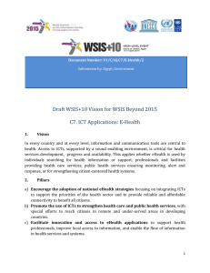 Draft WSIS+10 Vision for WSIS Beyond 2015 С7. ICT Applications: E-Health