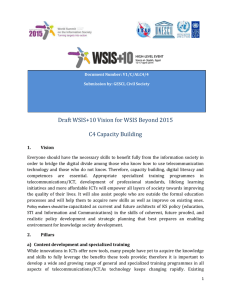 Draft WSIS+10 Vision for WSIS Beyond 2015 C4 Capacity Building