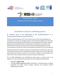Draft WSIS+10 Vision for a WSIS Beyond 2015