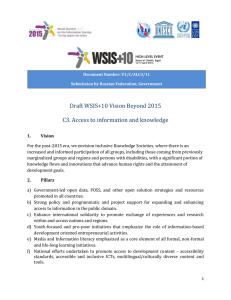 Draft WSIS+10 Vision Beyond 2015 С3. Access to information and knowledge