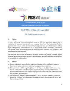 Draft WSIS+10 Vision Beyond 2015 C6. Enabling environment