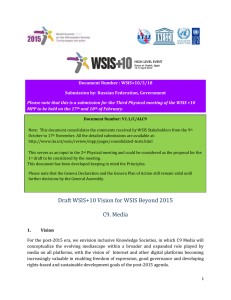 Document Number : WSIS+10/3/18 Submission by: Russian Federation, Government