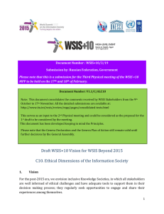 Document Number : WSIS+10/3/19 Submission by: Russian Federation, Government