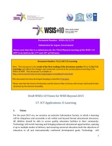 Document Number : WSIS+10/3/29 Submission by: Japan, Government