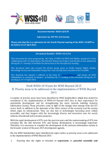 Document Number: WSIS+10/4/76 Submission by: IFIP IP3, Civil Society