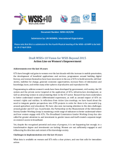 Document Number: WSIS+10/4/98 Submission by: UN WOMEN, International Organization