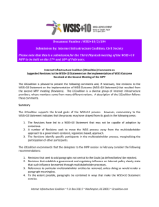 Document Number : WSIS+10/3/104 Submission by: Internet Infrastructure Coalition, Civil Society