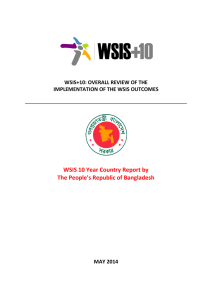 WSIS 10 Year Country Report by The People's Republic of Bangladesh