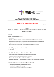 WSIS+10: OVERALL REVIEW OF THE IMPLEMENTATION OF THE WSIS OUTCOMES Japan