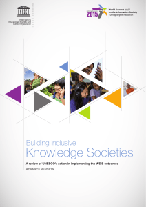 Knowledge Societies Building inclusive ADVANCE VERSION