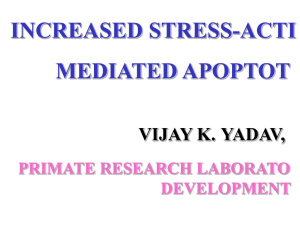 INCREASED STRESS-ACTI MEDIATED APOPTOT VIJAY K. YADAV, PRIMATE RESEARCH LABORATO