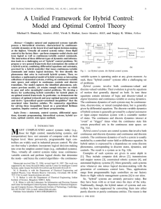 A Unified Framework for Hybrid Control: Model and Optimal Control Theory