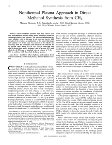 Nonthermal Plasma Approach in Direct Methanol Synthesis from CH , Shinji Katsura,