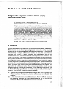 puter-aided composition-treatment-structure-property correlation studies in steels K DWARAKADASA