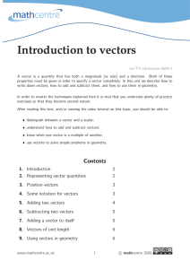 Introduction to vectors