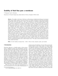 Stability of fluid flow past a membrane V. Kumaran and L. Srivatsan