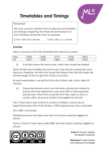 Timetables and Timings