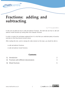Fractions: adding and subtracting