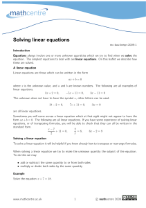 Solving linear equations