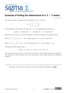 3 × 3 Example of finding the determinant of a matrix