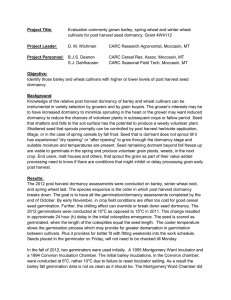 Project Title Evaluation commonly grown barley, spring wheat and winter wheat